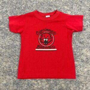 VTG Cincinnati Bearcats T-Shirt Rabbit Skins Red NCAA Made in USA Youth 5-6 80s
